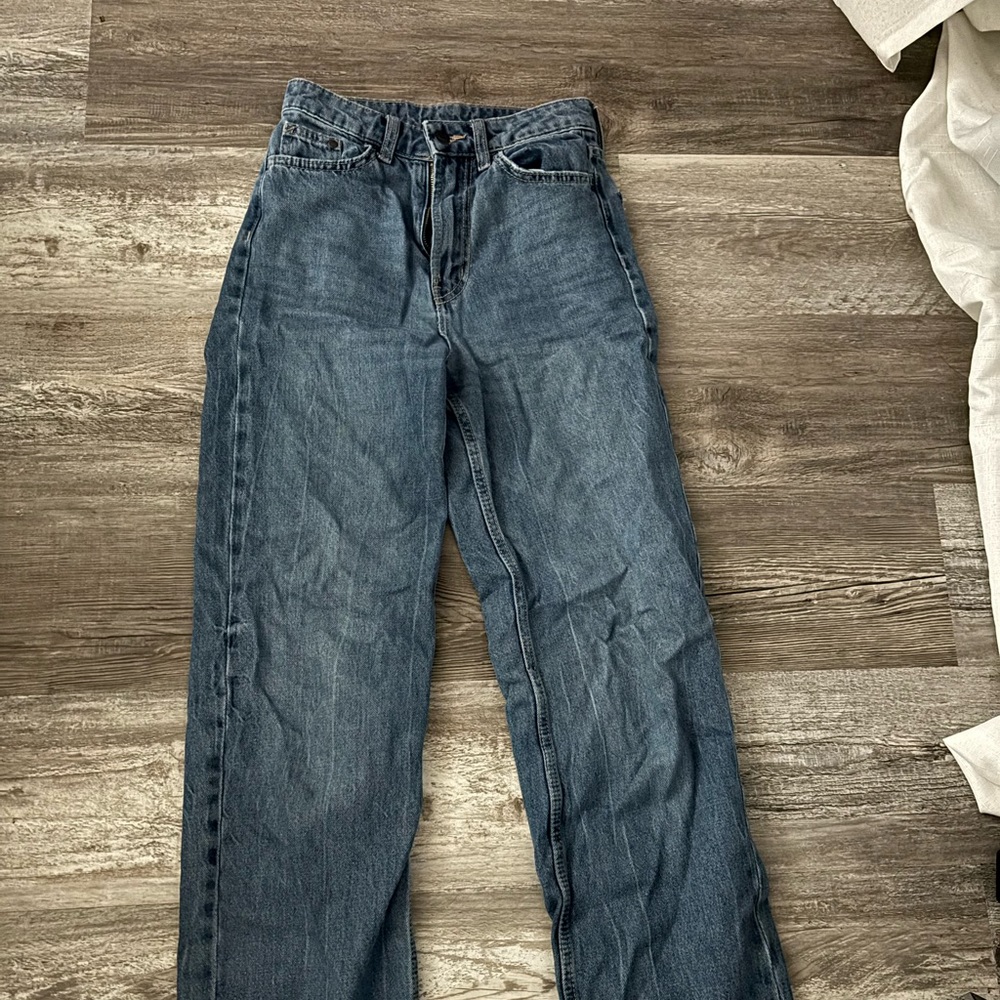 HM high rise wide leg jeans size 0